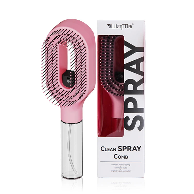 WANMEI 2-In-1 Multi-Functional Spray Bottle Comb,Christmas Gift,Wet Dry Scalp Massage Bristle Comb,Salon Fluffy Modeling Comb