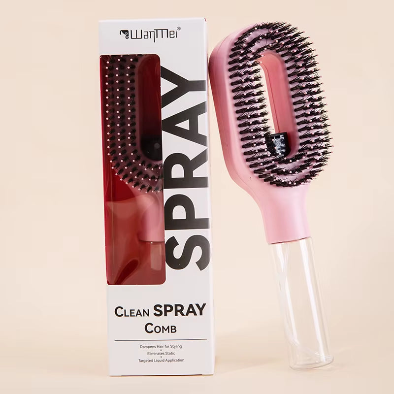 WANMEI 2-In-1 Multi-Functional Spray Bottle Comb,Christmas Gift,Wet Dry Scalp Massage Bristle Comb,Salon Fluffy Modeling Comb