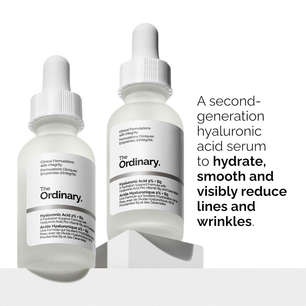 Skin Support Basics Duo - Skin Care Bundle Set for All Skin Types- Hyaluronic Acid 2% + B5 1 Fl Oz, Niacinamide 10% + Zinc 1% 1 Fl Oz