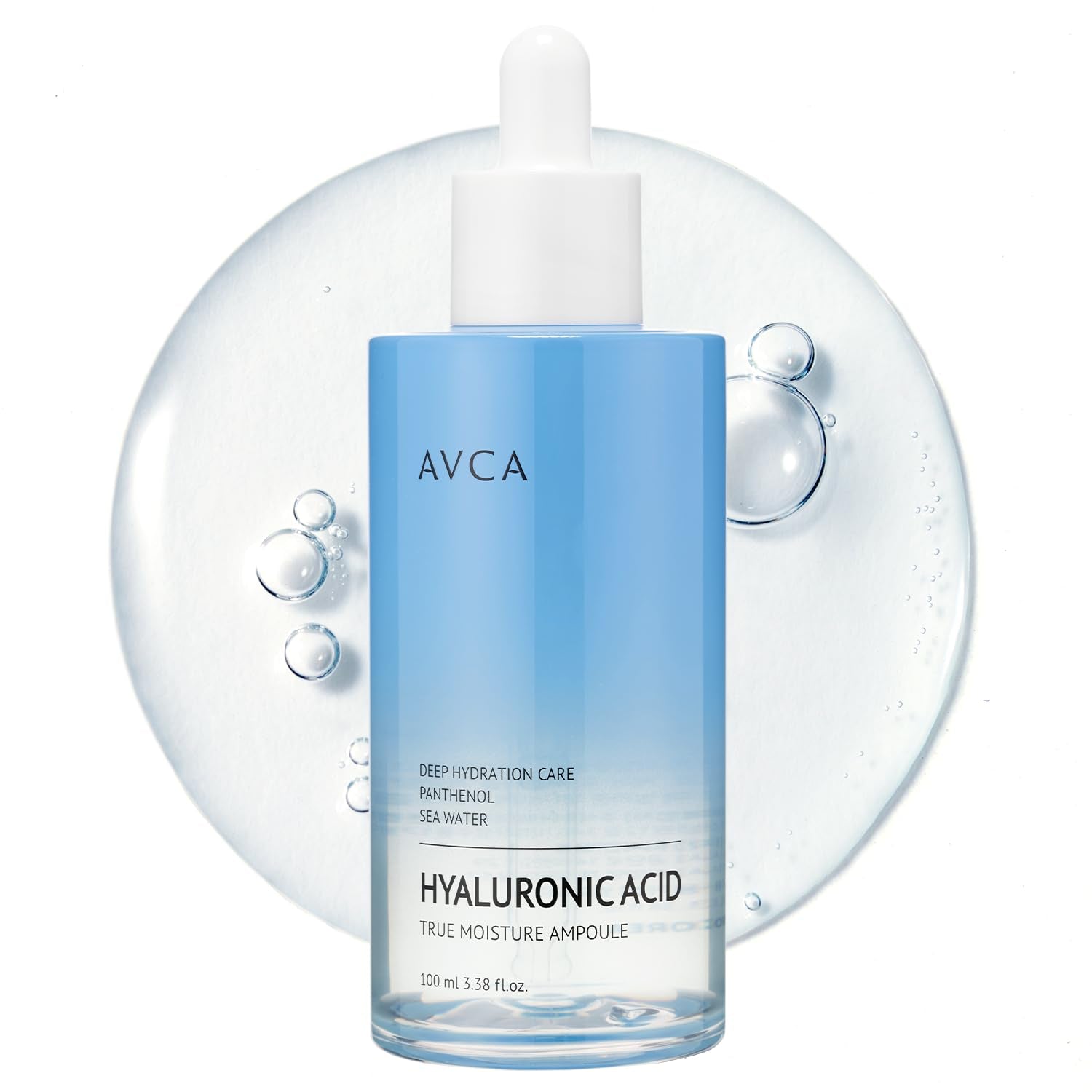 Moisture Hyaluronic Acid Serum 100Ml (3.38 Fl Oz) – Deep Hydrating Face Serum for Dry Skin with 8-Type HA, Panthenol & Deep Sea Water for Lightweight, Non-Sticky Moisture